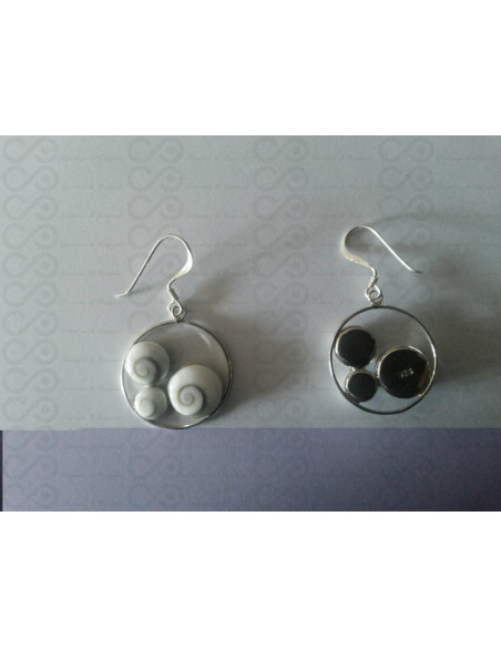 LE 0197 Boucles d'oreilles Shiva Oeil Argent