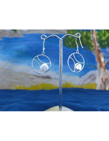 LE 0198 Boucles d'oreilles Shiva Oeil Argent