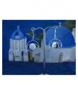 LE 0199 Earrings Shiva Eye Shell Silver