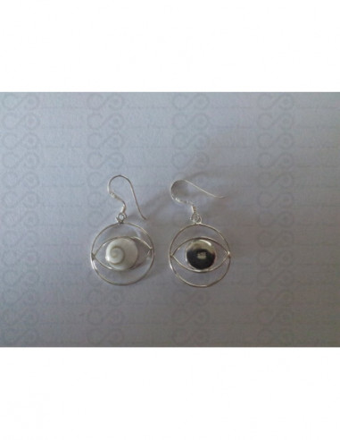 LE 0199 Boucles d'oreilles Shiva Oeil Argent