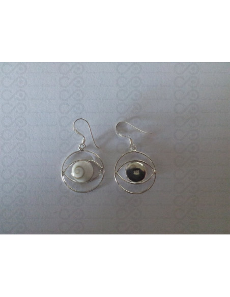 LE 0199 Pendientes Shiva Ojo Plata