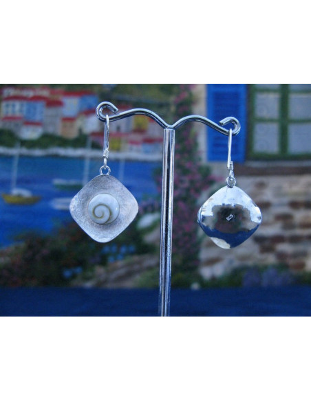 LE 0202ro Boucles d'oreilles Shiva Oeil Argent