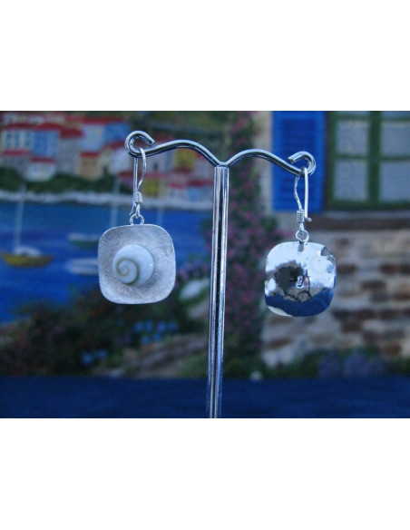 LE 0202sq Earrings Shiva Eye Shell Silver