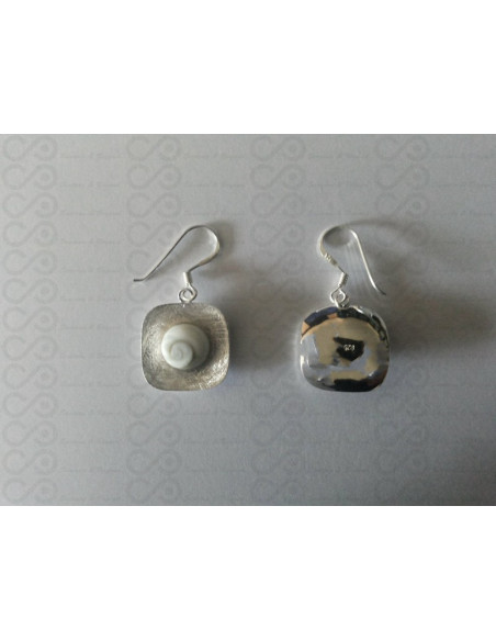 LE 0202sq Earrings Shiva Eye Shell Silver