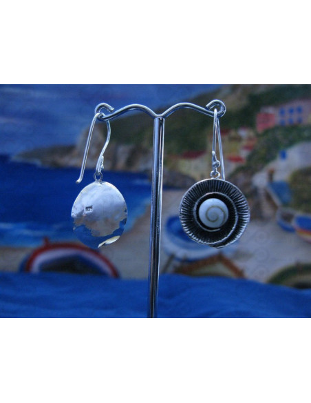 LE 0205 Earrings Shiva Eye Shell Silver