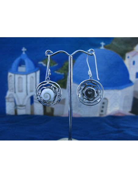 LE 0206 Earrings Shiva Eye Shell Silver