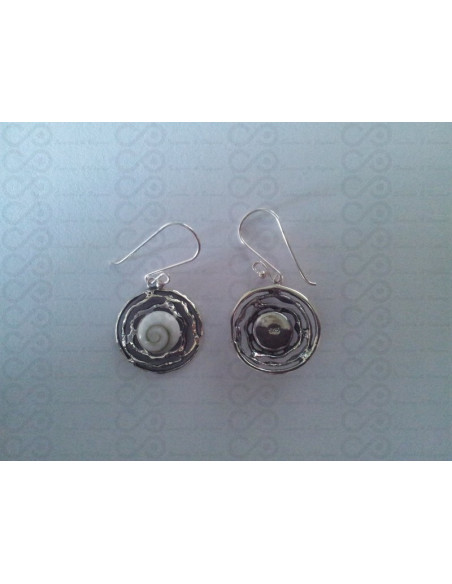 LE 0206 Earrings Shiva Eye Shell Silver