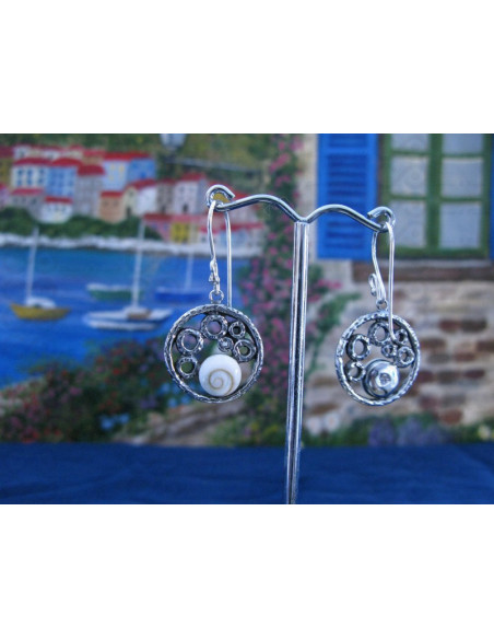 LE 0208 Boucles d'oreilles Shiva Oeil Argent