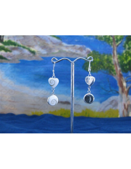 LE 0214 Earrings Shiva Eye Shell Silver