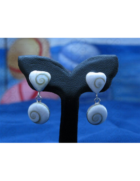 LE 0215s Boucles d'oreilles Shiva Oeil Argent