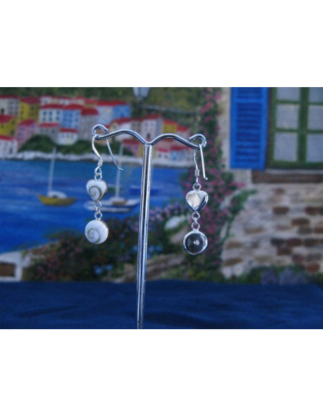 LE 0217 Earrings Shiva Eye Shell Silver