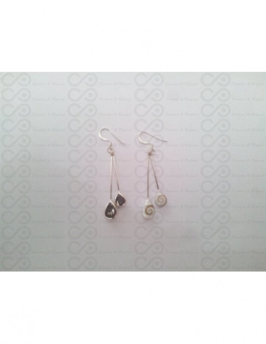 LE 0218 Earrings Shiva Eye Shell Silver
