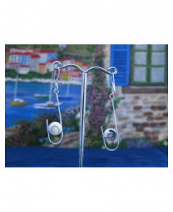 LE 0220 Earrings Shiva Eye Shell Silver