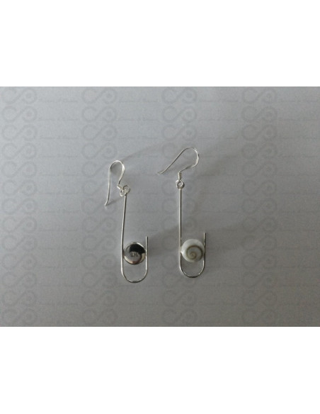 LE 0220 Boucles d'oreilles Shiva Oeil Argent