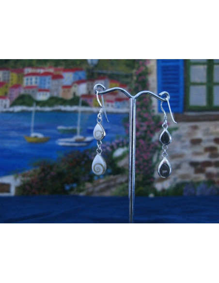 LE 0221 Boucles d'oreilles Shiva Oeil Argent