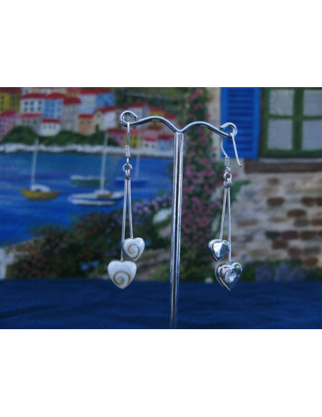 LE 0222 Boucles d'oreilles Shiva Oeil Argent