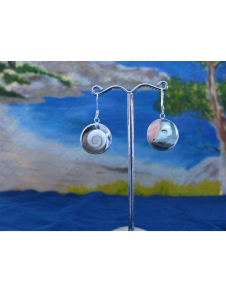 LE 0223 Boucles d'oreilles Shiva Oeil Argent