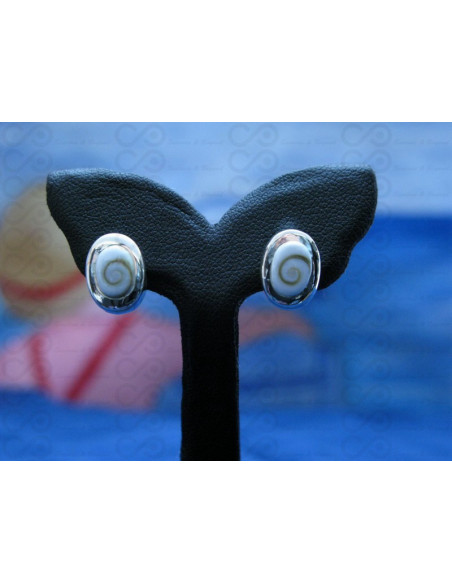 LE 0224s Boucles d'oreilles Shiva Oeil Argent