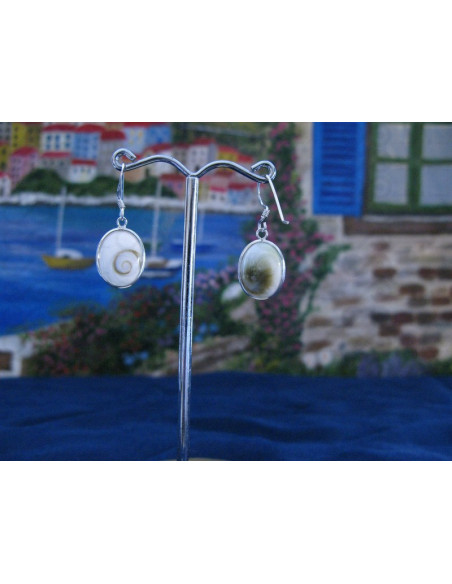 LE 0225 Boucles d'oreilles Shiva Oeil Argent