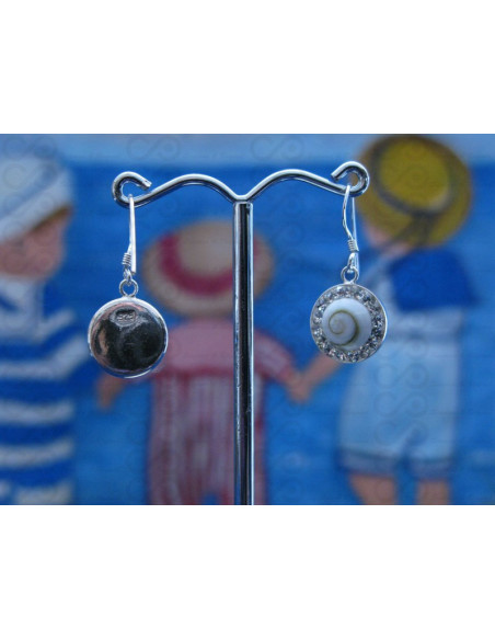 LE 0230 Earrings Shiva Eye Shell Silver