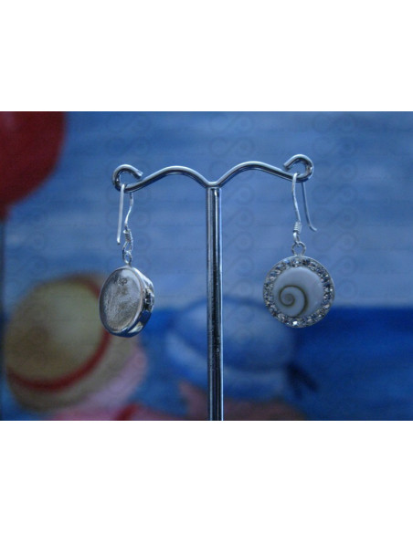 LE 0231 Earrings Shiva Eye Shell Silver