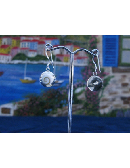 LE 0249 Earrings Shiva Eye Shell Silver