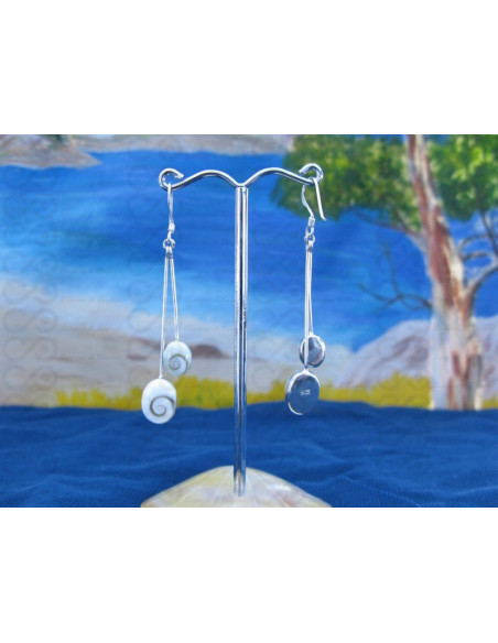 LE 0251 Earrings Shiva Eye Shell Silver