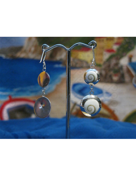 LE 0255 Earrings Shiva Eye Shell Silver