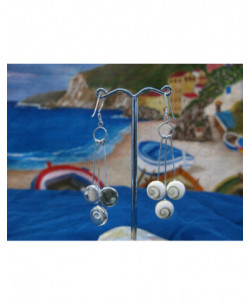 LE 0263 Earrings Shiva Eye Shell Silver