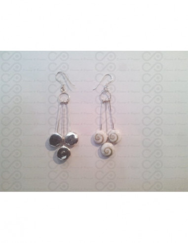 LE 0263 Earrings Shiva Eye Shell Silver