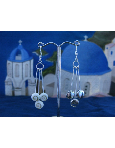 LE 0264 Earrings Shiva Eye Shell Silver