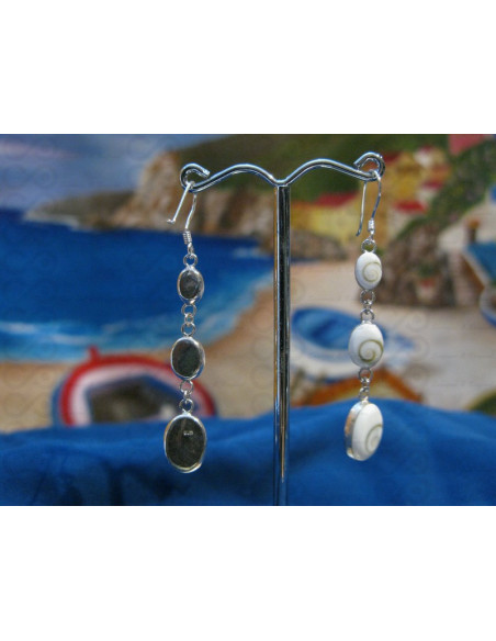 LE 0267 Earrings Shiva Eye Shell Silver