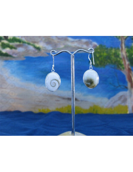 LE 0271 Earrings Shiva Eye Shell Silver