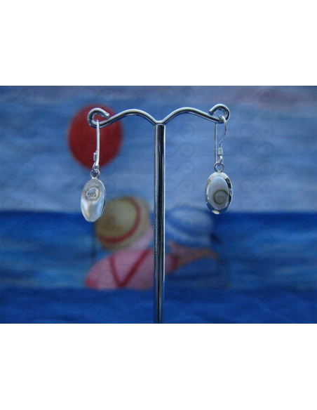 LE 0272 Earrings Shiva Eye Shell Silver