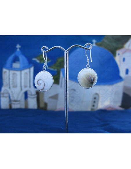 LE 0273 Earrings Shiva Eye Shell Silver