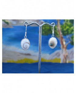LE 0275 Earrings Shiva Eye Shell Silver