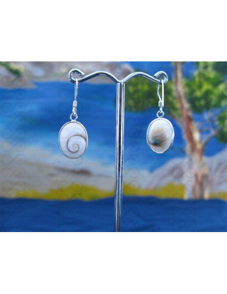 LE 0275 Earrings Shiva Eye Shell Silver