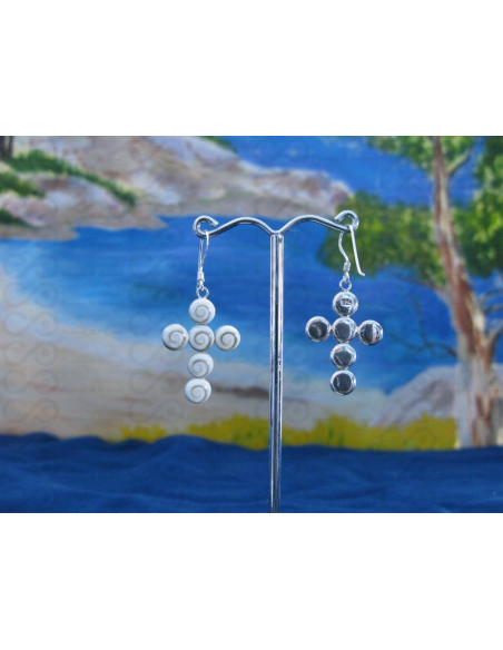 LE 0283 Boucles d'oreilles Shiva Oeil Argent