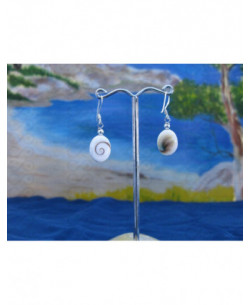 LE 0286o Earrings Shiva Eye Shell Silver