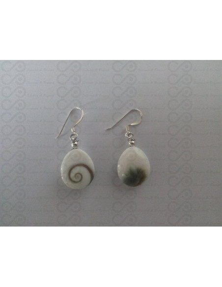 LE 0294 Earrings Shiva Eye Shell Silver