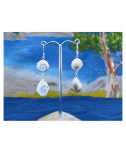 LE 0295 Earrings Shiva Eye Shell Silver