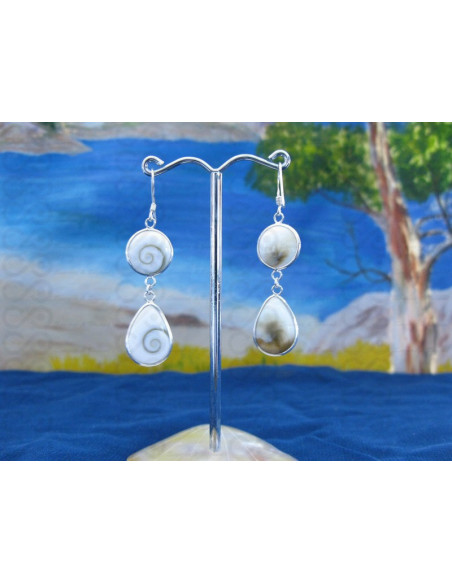 LE 0295 Earrings Shiva Eye Shell Silver