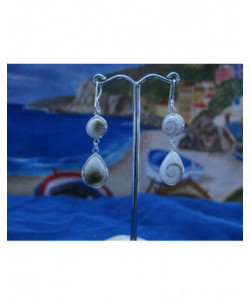 LE 0296 Earrings Shiva Eye Shell Silver