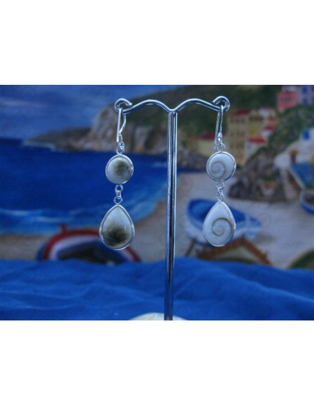 LE 0296 Earrings Shiva Eye Shell Silver