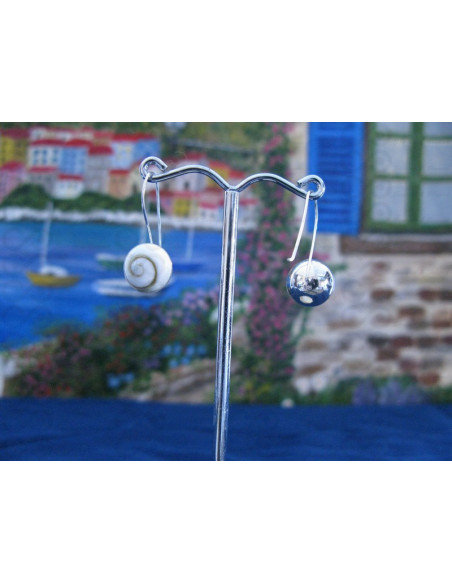 LE 0300 Boucles d'oreilles Shiva Oeil Argent