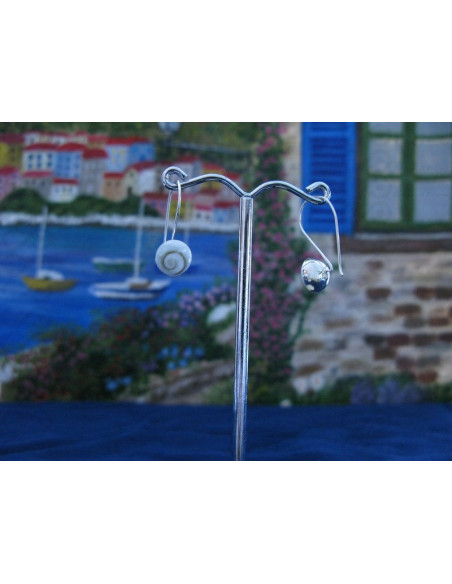 LE 0302 Pendientes Shiva Ojo Plata