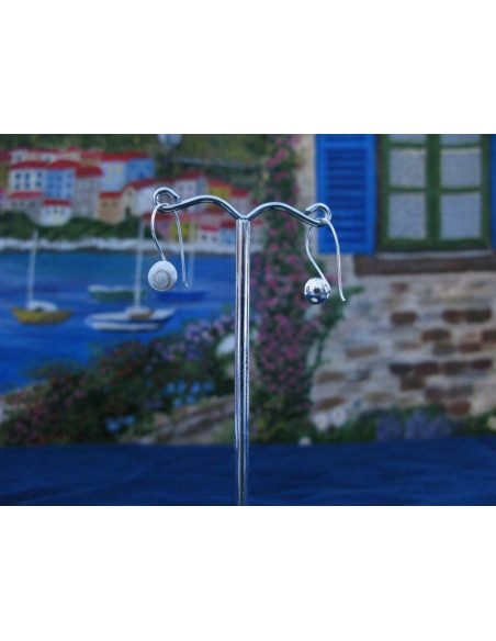 LE 0303 Boucles d'oreilles Shiva Oeil Argent