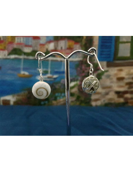 LE 0304 Pendientes Shiva Ojo Plata