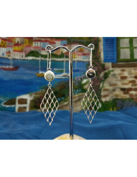 LE 0307 Boucles d'oreilles Shiva Oeil Argent