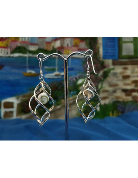 LE 0308 Boucles d'oreilles Shiva Oeil Argent